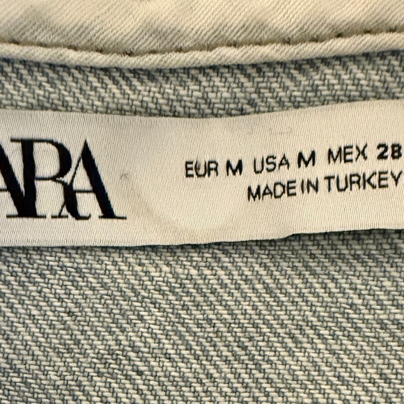 Zara Light Blue Denim Mini Dress with Gold Buttons - Picture 10 of 11